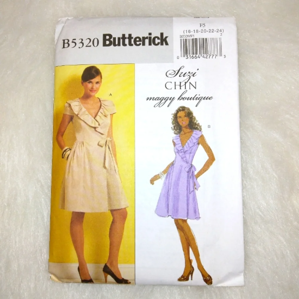 Butterick B5320 Misses Lined Wrap Dress sz 16-18-20-22-24